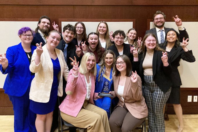 Jackrabbits Forensics claimed a 20th-place finish in the field of 60 teams at the American Forensic Association National Speech Tournament in April.