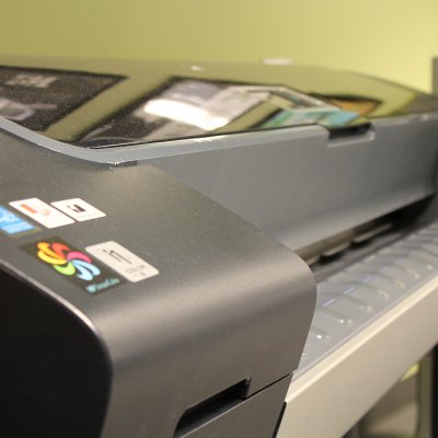 HP Designjet printer closeup
