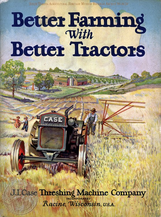 Cover of "Better Farming with Better Tractors" J. I. Case Threshing Machine Co. manual from the Beckman Archive 1924. 